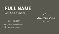 White Script Business Wordmark Business Card Image Preview