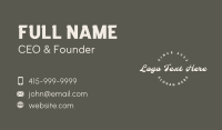 White Script Business Wordmark Business Card Design