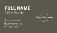 White Script Business Wordmark Business Card Preview