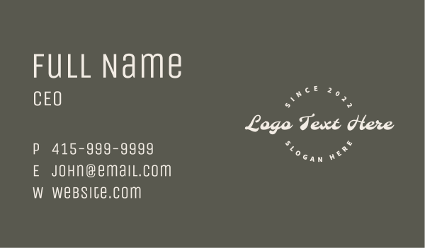 White Script Business Wordmark Business Card Design Image Preview
