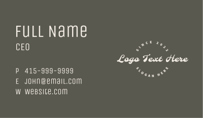 White Script Business Wordmark Business Card Image Preview