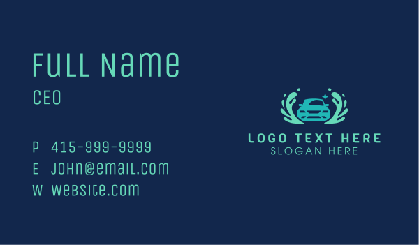 Water Splash Car Detailing Business Card Design Image Preview