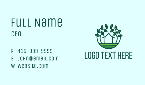 Green Plant House Business Card Design Image Preview