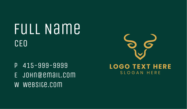 Wild Bull Horn Business Card Design Image Preview