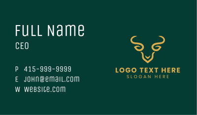 Wild Bull Horn Business Card Image Preview