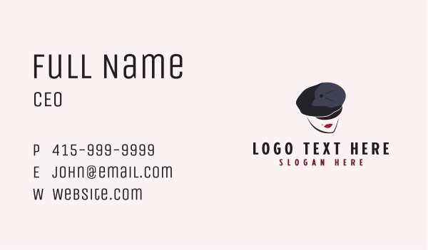 French Woman Beret  Business Card Design Image Preview