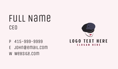 French Woman Beret  Business Card Image Preview