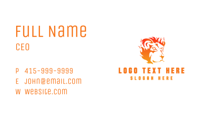 Hot Burning Lion Business Card Image Preview