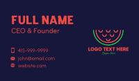 Neon Smiley Watermelon Business Card Preview