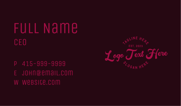 Retro Apparel Company Business Card Design Image Preview