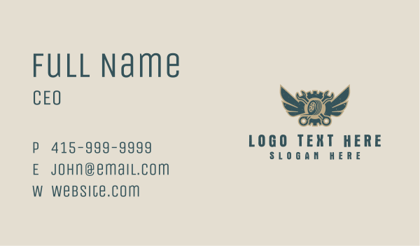 Wrench Tire Mechanic Business Card Design Image Preview