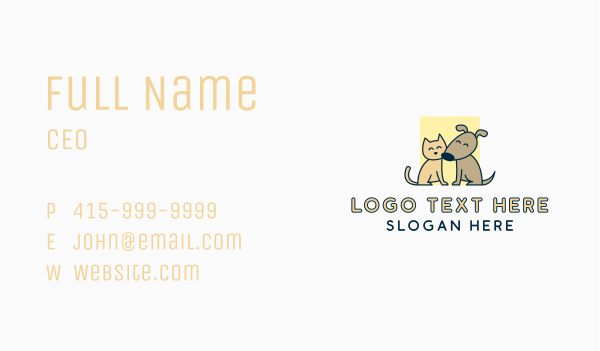 Cat Dog Veterinary Business Card Design Image Preview