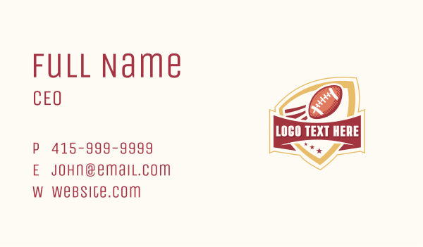 American Football Shield Business Card Design Image Preview