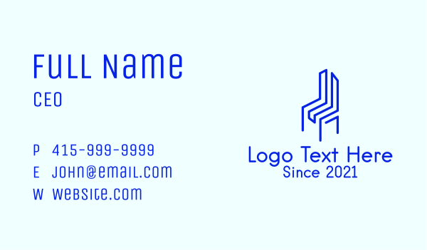 Blue Geometric Chair Business Card Design Image Preview