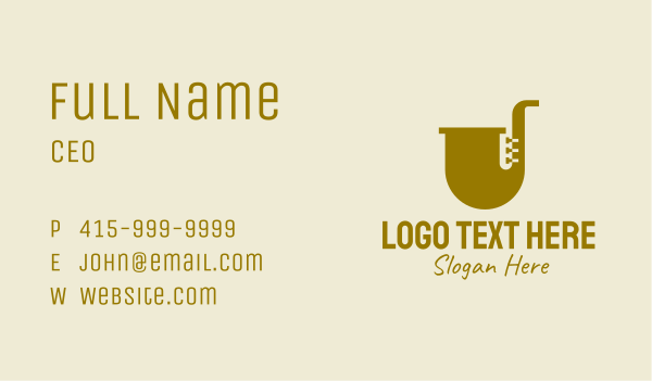 Simple Brass Saxophone   Business Card Design Image Preview