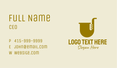 Simple Brass Saxophone   Business Card Image Preview
