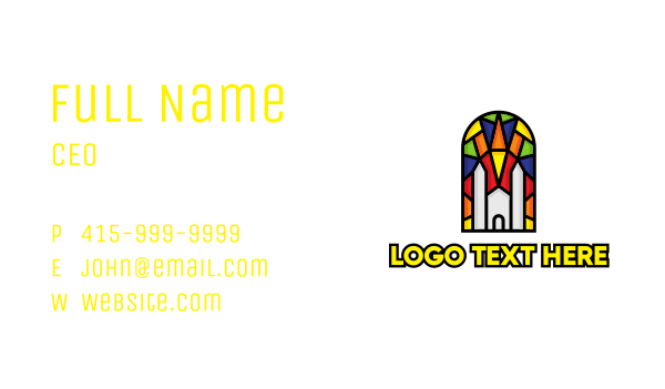 Colorful Mosaic Church Business Card Design Image Preview