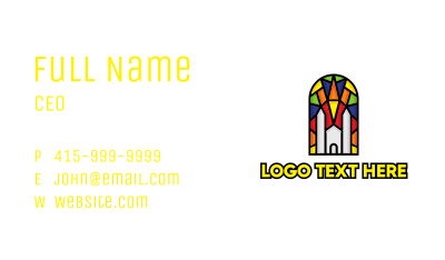 Colorful Mosaic Church Business Card Image Preview
