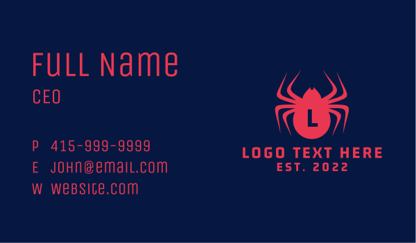 Spider Gaming Letter Business Card Design Image Preview