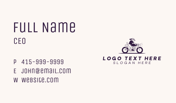 Riding Motorcycle Dog Business Card Design Image Preview