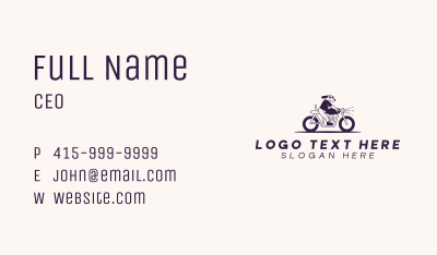 Riding Motorcycle Dog Business Card Image Preview