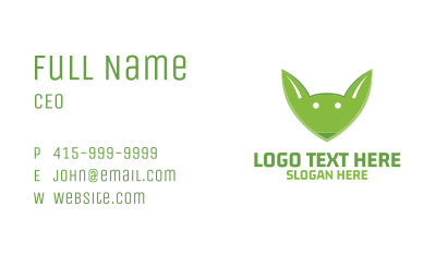 Green Fox Face Business Card