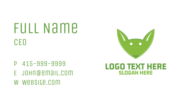 Green Fox Face Business Card Design