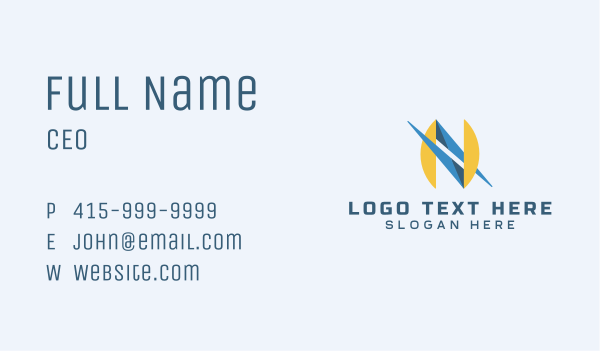 Tech Startup Letter N Business Card Design Image Preview