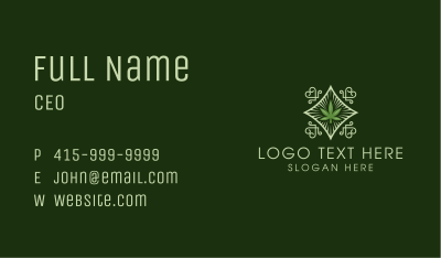 Ornament Weed Emblem Business Card Image Preview