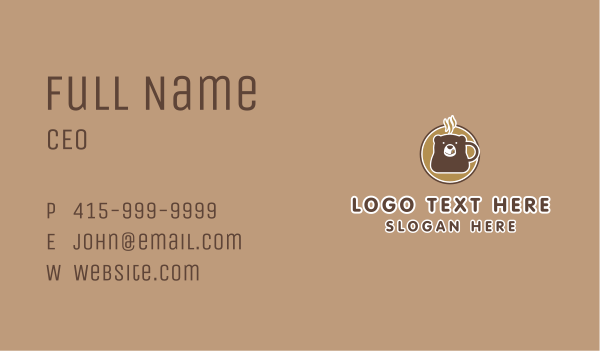 Bear Cafeteria Coffee  Business Card Design Image Preview