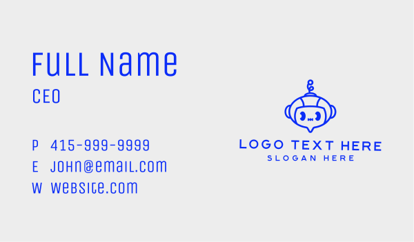 Communication Robot Android Business Card Design Image Preview