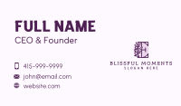 Purple Floral Letter E Business Card Image Preview
