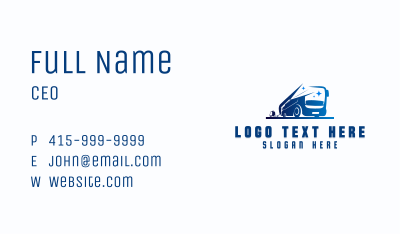 Bus Vehicle Pressure Washing  Business Card Image Preview