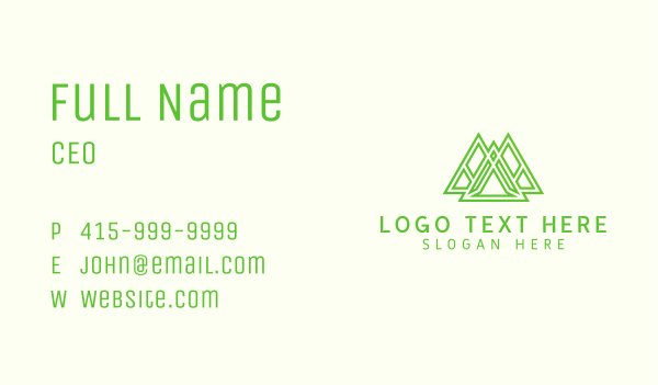 Green Triangle Company Business Card Design Image Preview