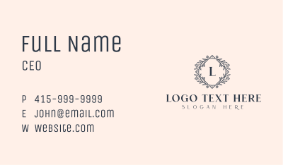 Floral Wreath Wedding Planner Business Card Image Preview