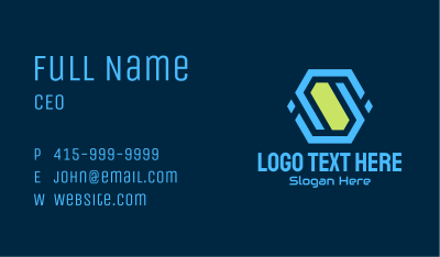 Abstract Tech Hexagon Business Card