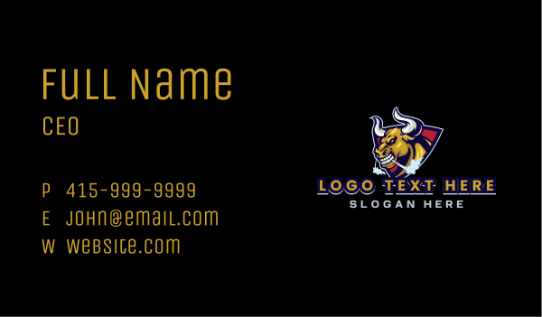 Bull Gaming Horn Business Card Design Image Preview