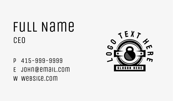 Kettlebell Fitness Weights  Business Card Design Image Preview