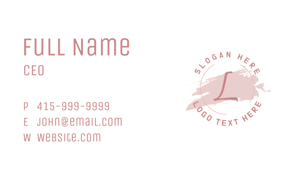Pink Cosmetic Letter Business Card Design Image Preview