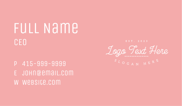 Girly Pastel Shop Wordmark Business Card Design Image Preview