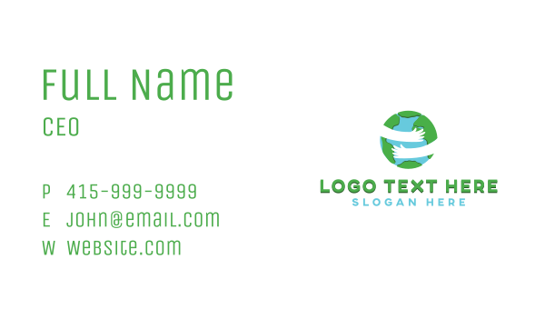 Earth Hug Support Business Card Design Image Preview