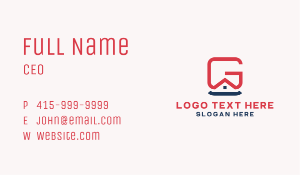 Roof Housing Letter G  Business Card Design Image Preview