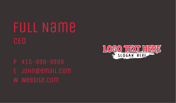 Horror Business Wordmark Business Card Design Image Preview