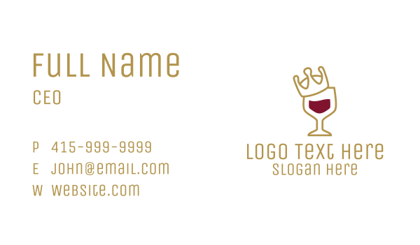 Royal Wine Glass Business Card Design