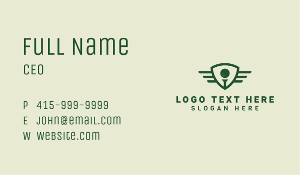Golf Sports Shield Business Card Design Image Preview