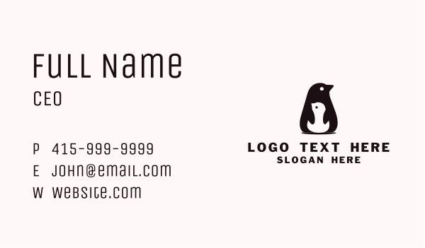 Black Penguin Animal Business Card Design Image Preview