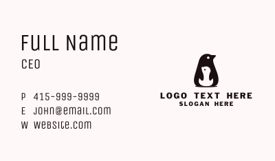 Black Penguin Animal Business Card Image Preview