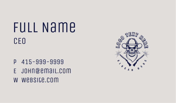 Cowboy Skull Gaming Business Card Design Image Preview