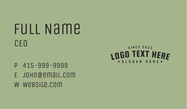Hipster Apparel Wordmark Business Card Design Image Preview