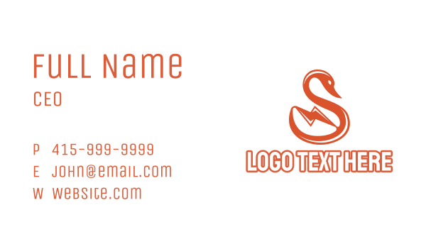 Bolt Swan Business Card Design Image Preview